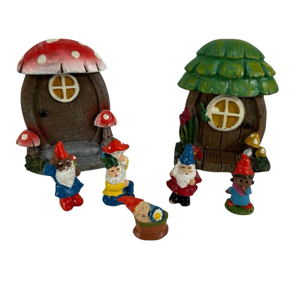 Fairy Garden Gnomes Mushroom‎ Door Figures Forest Figurine Outdoor